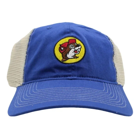 Buc-ee’s Gas Station Blue White Mesh Snapback Baseball Cap Hat EUC - Picture 2 of 10